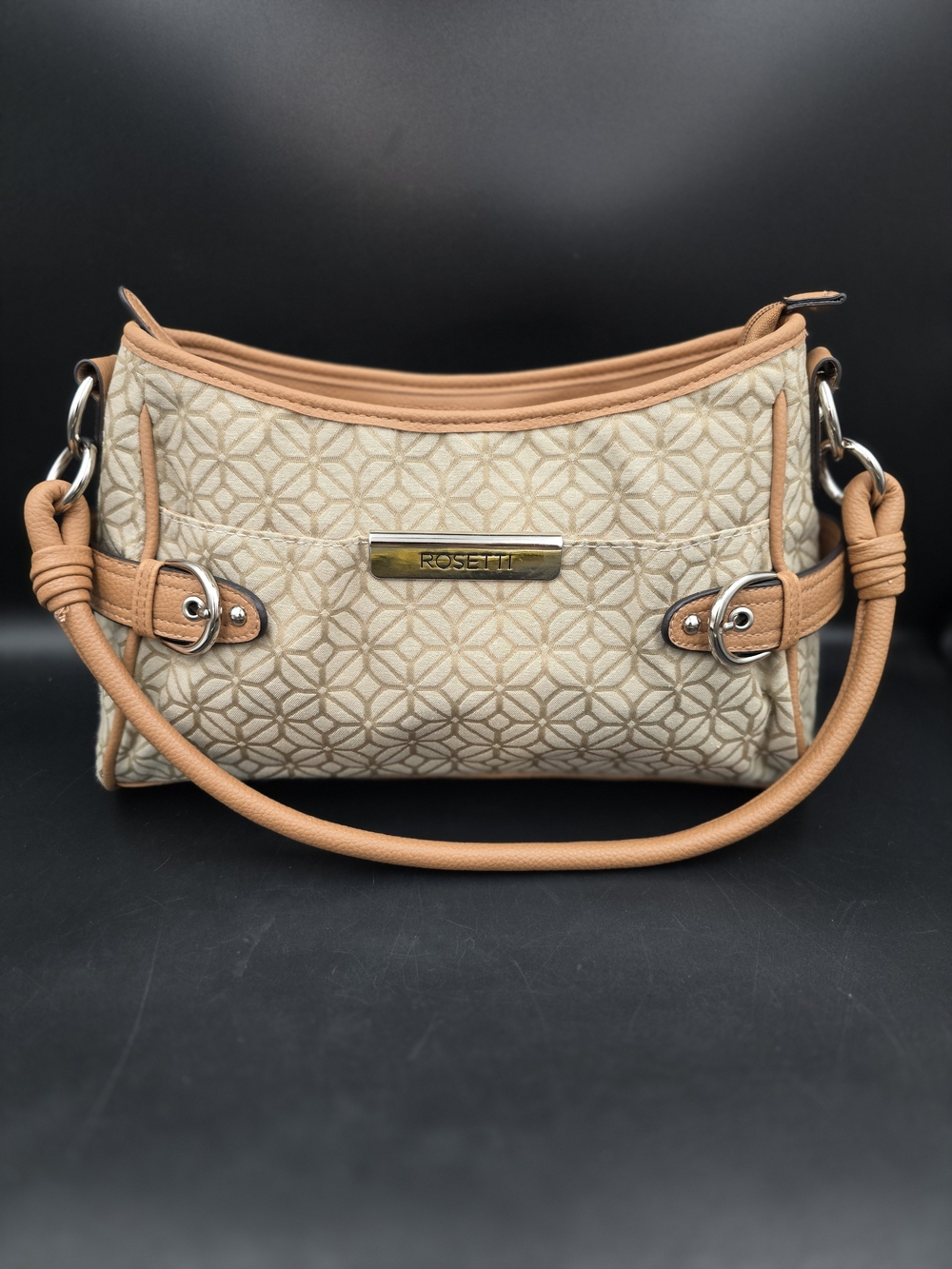 Rosetti Beige & Tan Patterned Shoulder Bag